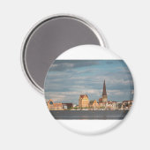 Aimant Vue sur la rivière Warnow à Rostock (Recto/Verso)