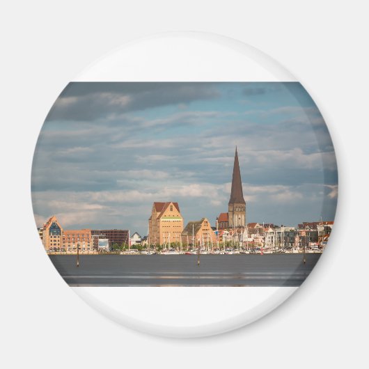 Aimant Vue sur la rivière Warnow à Rostock (Devant)