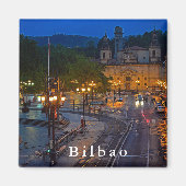 Aimant Vue sur la soirée Bilbao. (Devant)