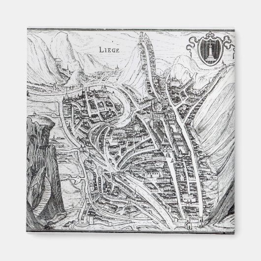 Aimant Vue sur la ville de Liege (Devant)