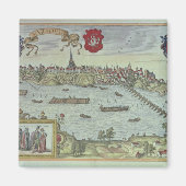 Aimant Vue sur la ville de Varsovie à côté de la rivière  (Devant)