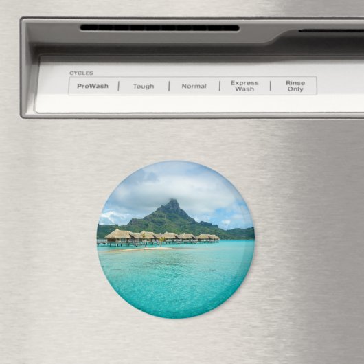 Aimant Vue sur l'aimant rond de l'île Bora Bora (In Situ (Lave-vaisselle))