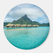 Aimant Vue sur l'aimant rond de l'île Bora Bora (Devant)