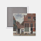 Aimant Vue sur les maisons de Delft The Little Street (Recto/Verso)