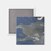 Aimant Vue sur l'île caribéenne d'Hispaniola (Recto/Verso)