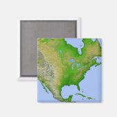 Aimant Vue topographique de l'Amérique du Nord (Recto/Verso)