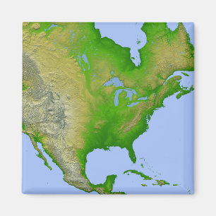 Aimant Vue topographique de l'Amérique du Nord