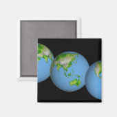 Aimant Vue topographique du monde (Recto/Verso)