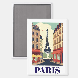 Aimant Vue vintage de la Tour Eiffel de Paris pour les vo