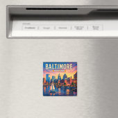 Aimant 🌇 Vues de la ville du Inner Harbor de Baltimore (In Situ (Lave-vaisselle))