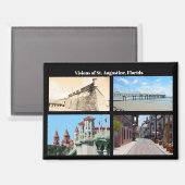 Aimant Vues de St. Augustine, Floride (Recto/Verso)