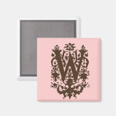 Aimant W - Monogramme baroque orné (Recto/Verso)