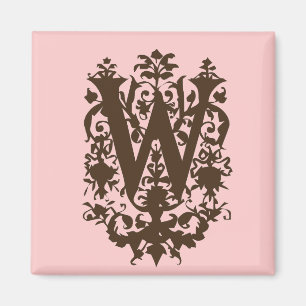 Aimant W - Monogramme baroque orné