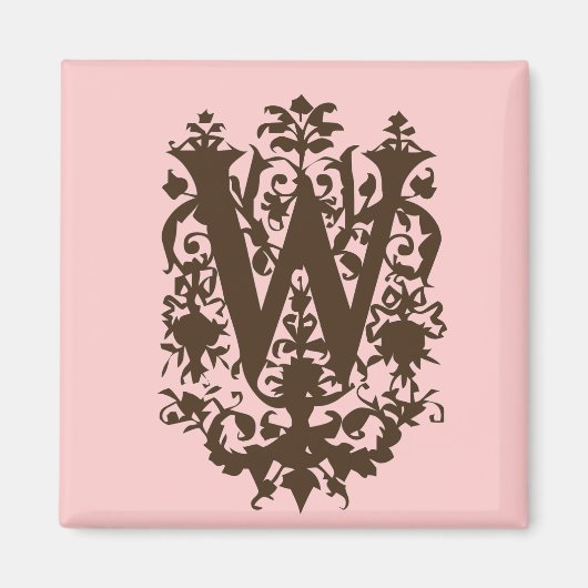 Aimant W - Monogramme baroque orné (Devant)