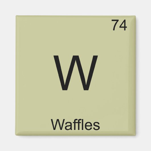 Aimant W - Waffles Funny Chimie Élément Symbole T-shirt (Devant)