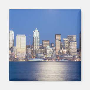 Aimant WA, Seattle, ligne d'horizon de Seattle et baie d'