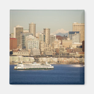 Aimant WA, Seattle, ligne d'horizon de Seattle et baie d'