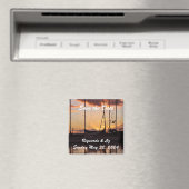 Aimant Waikiki Sunset Harbour Enregistrer la date Mariage (In Situ (Lave-vaisselle))