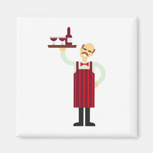 Aimant Waiter with wine (Devant)