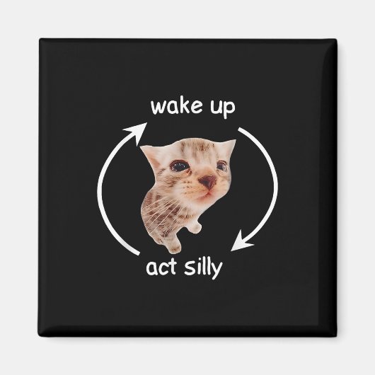 Aimant Wake Up Act Silly _ Pleurant Mème de chat banane (Devant)