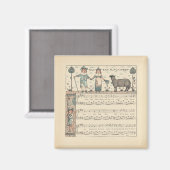 Aimant Walter Crane Baa Baa Mouton Noir Comptine (Recto/Verso)