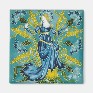 Aimant Walter Crane Bleu Bleuet Arts and Crafts