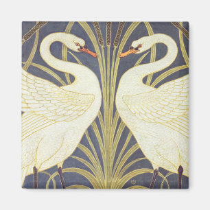 Aimant Walter Crane Cygne, Jonc Et Iris Art Nouveau