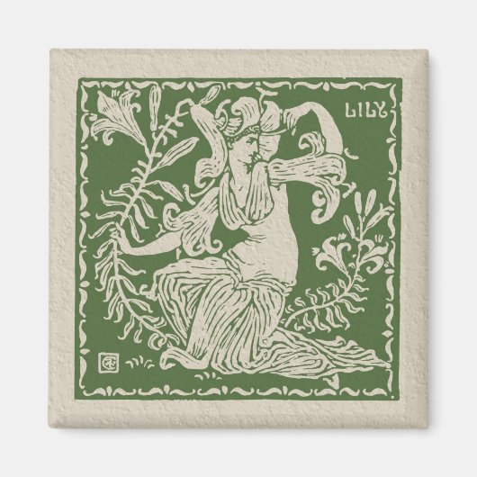 Aimant Walter Crane Lily Tile (Devant)