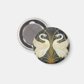 Aimant Walter Crane - Swan, Rush Et Iris Art Nouveau (Recto/Verso)