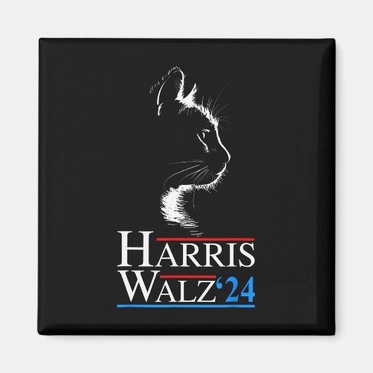 Aimant Waltz 2024 Election Funny Cat Kamala Harris Tim WA (Devant)