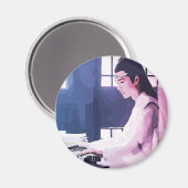 Aimant Wangji doux jouer la cithare (Recto/Verso)