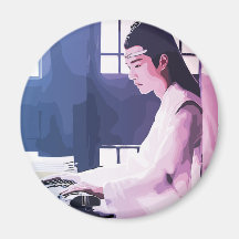 Wangji doux jouer la cithare