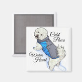 Aimant Warm Heart Snow Bichon (Recto/Verso)