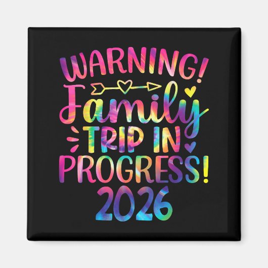 Aimant Warning Family Trip In Progress 2026 (Devant)