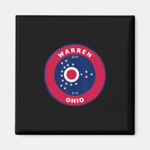 Aimant Warren Ohio Oh Drapeau Dge Roundlet Souvenir