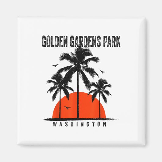 Aimant Washington Golden Gardens Park Surfing Surfboardin (Devant)