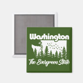 Aimant Washington L'Etat À feuillage persistant (Recto/Verso)
