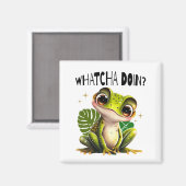 Aimant Watcha Do ? Funny Curious Frog (Recto/Verso)