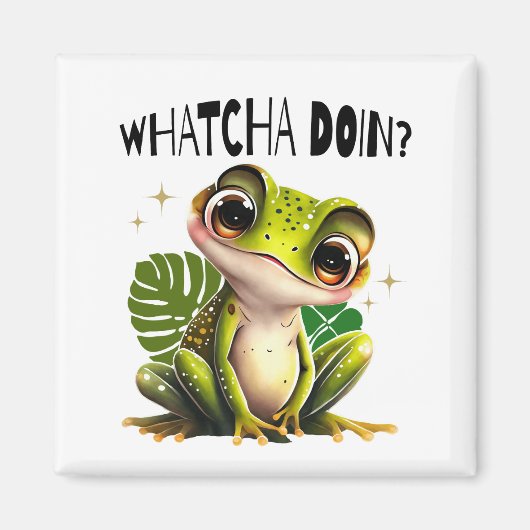 Aimant Watcha Do ? Funny Curious Frog (Devant)