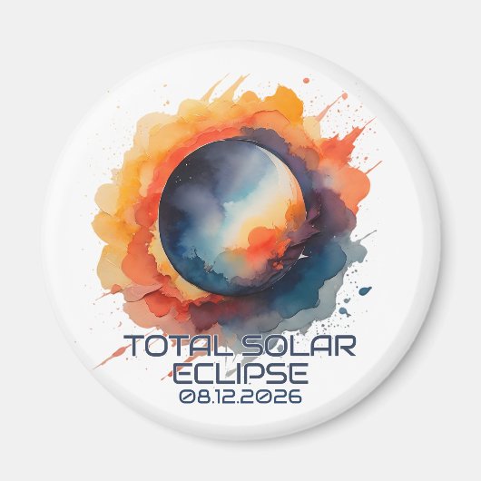 Aimant Watercolor 2026 Eclipse Keepsake (Devant)