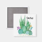 Aimant Watercolor , cactus , succulents (Recto/Verso)