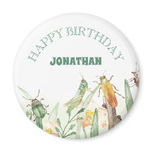 Watercolor Child's Bug Insect Birthday