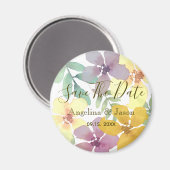 Aimant Watercolor Floral Wedding Enregistrer La Date Invi (Recto/Verso)