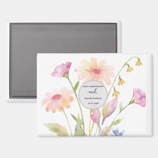 Aimant watercolor flower editable (Recto/Verso)