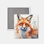 Aimant Watercolor Fox Portrait (Recto/Verso)