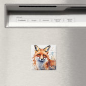 Aimant Watercolor Fox Portrait (In Situ (Lave-vaisselle))