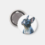 Aimant Watercolor French bulldog sitting (Recto/Verso)