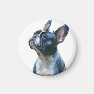 Aimant Watercolor French bulldog sitting