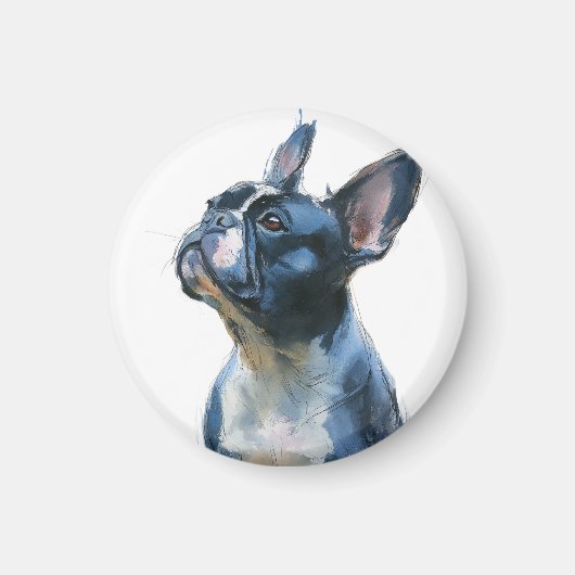 Aimant Watercolor French bulldog sitting (Devant)