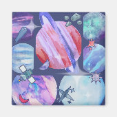 Aimant Watercolor Galaxy Patchwork (Devant)